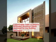 หลุมหรือรูปแบบที่สามารถปรับแต่งได้ แผ่นอลูมิเนียม perforated customized สําหรับการตกแต่งอาคารใด ๆ