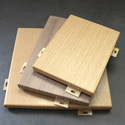 ซื้อ ป้ายกําแพงอัลลูมิเนียมเคลือบ PVDF ที่กําหนดเอง สีไม้ สําหรับตกแต่งภายใน / นอก online manufacture